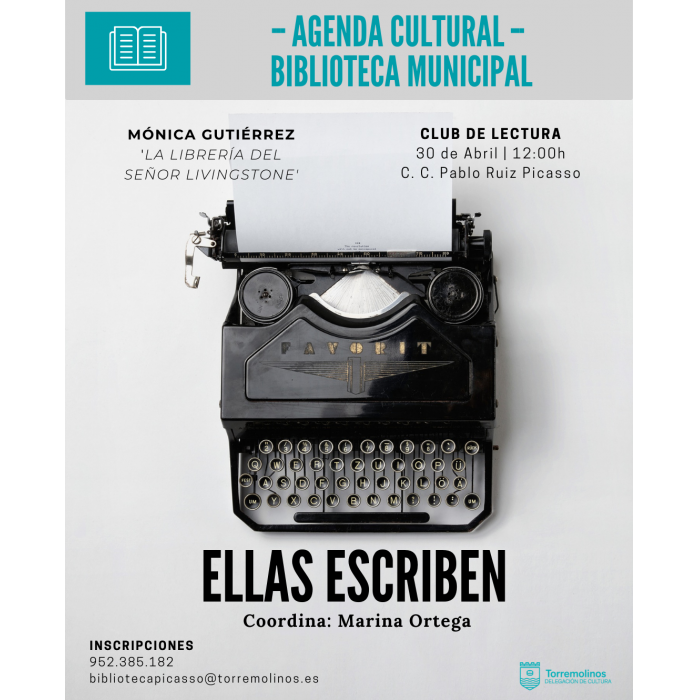 El Club de Lectura 'Ellas Escriben' debatirá este mes sobre la novela 'La librería del señor Livingstone' 
