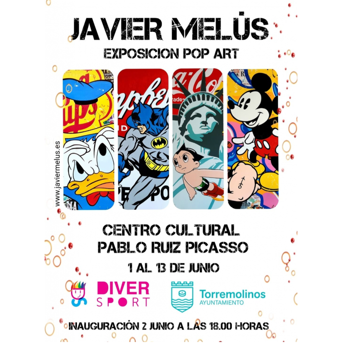 El artista Javier Melús expone en Torremolinos su muestra 'Pop Art'