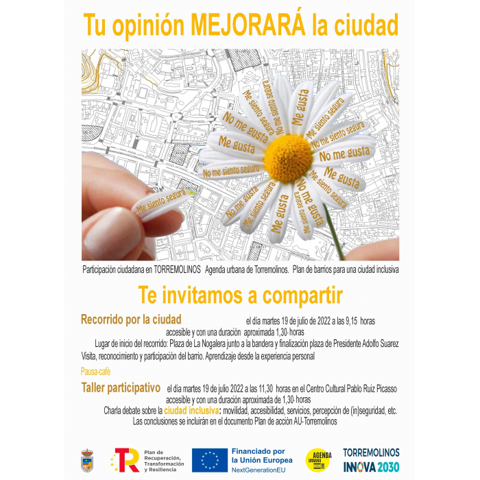 El Ayuntamiento de Torremolinos organiza varias actividades participativas para elaborar el Mapa de Ciudad Amable