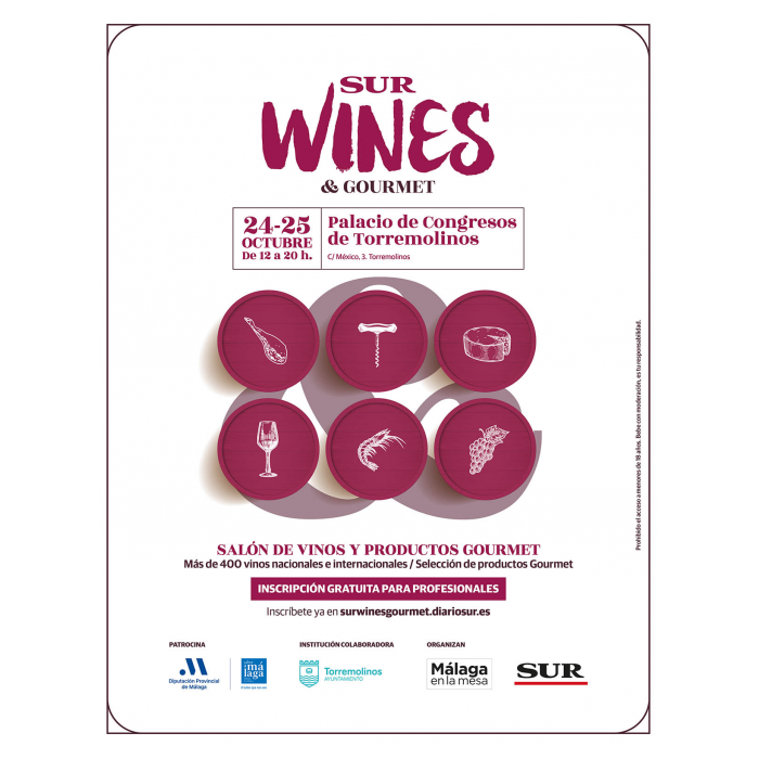 Profesionales del vino y la gastronomía tienen una cita el 24 y 25 de octubre en Torremolinos con la celebración del ‘Sur Wines & Gourmet’