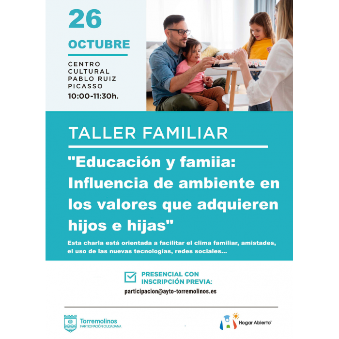 El centro cultural acogerá el próximo 26 de octubre un taller familiar
