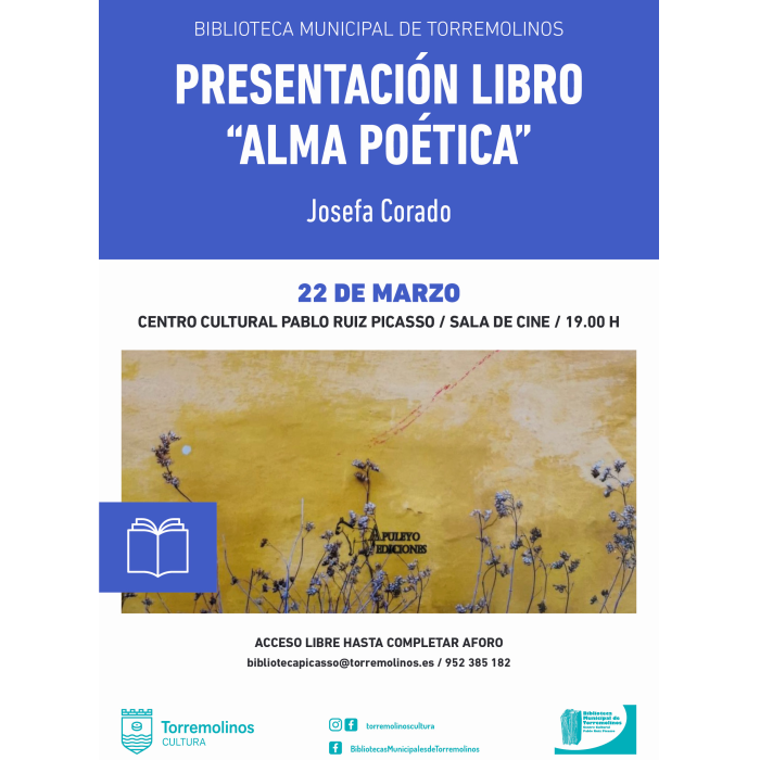 Josefa Conrado presenta el libro ‘Alma Poética’ el próximo 22 de marzo