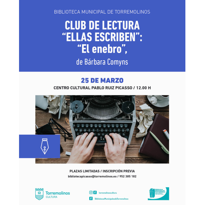 El próximo 25 de marzo se celebrará el club de lectura ‘Ellas Escriben’