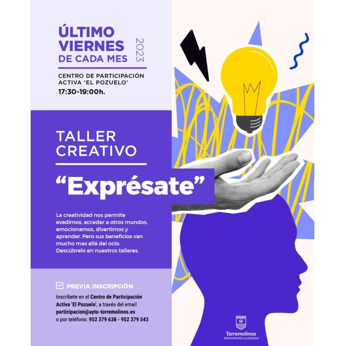 El taller creativo ‘Exprésate’ se celebrará el último viernes de cada mes