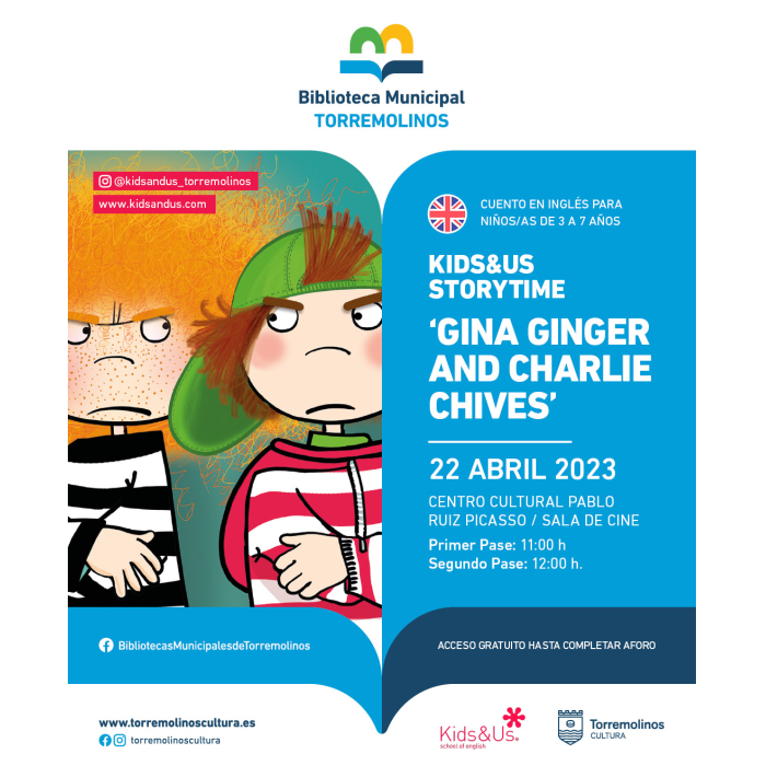 El storytimes ‘Gina Ginger and Charlie Chives’ tendrá lugar el próximo sábado 22 de abril