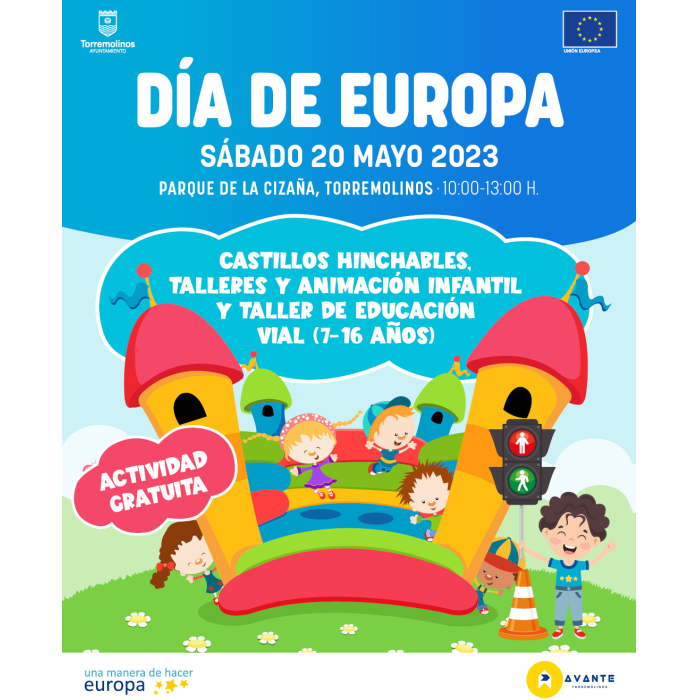 Torremolinos conmemora este sábado el Día de Europa con un taller de educación vial y castillos hinchables