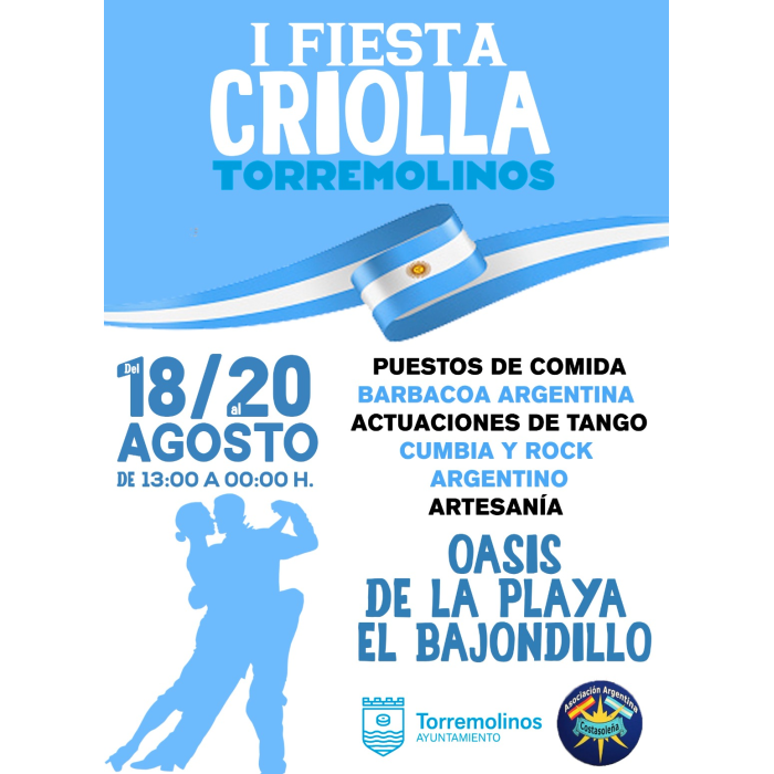 La cultura y gastronomía argentina estarán presentes en la I Fiesta Criolla de Torremolinos