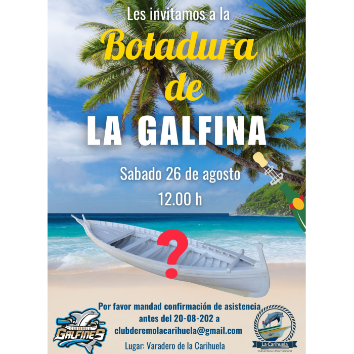 El Club de Remo y Pala Tradicional La Carihuela celebra la botadura de su nueva barca ‘La Galfina’
