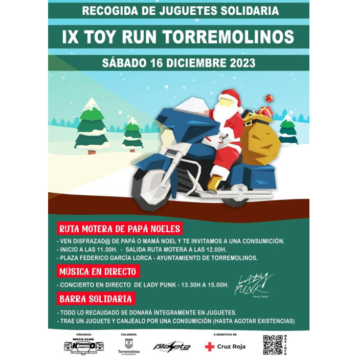 El Toy Run solidario volverá a llenar Torremolinos de Papás Noel moteros