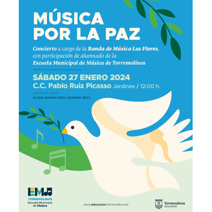 La Escuela Municipal de Música se suma a la celebración del ‘Día escolar de la no violencia y la paz’ con un concierto en el Centro Cultural Pablo Ruiz Picasso
