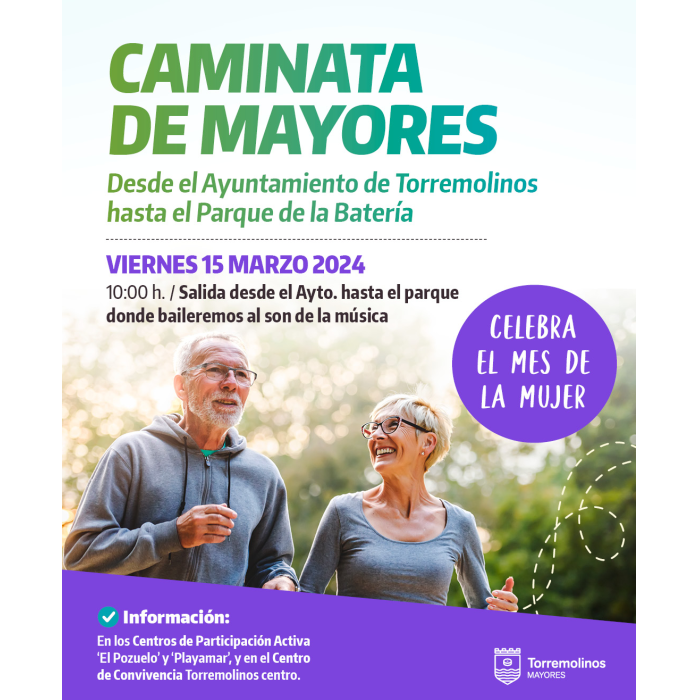 Los mayores disfrutarán de una caminata y jornada lúdica el próximo viernes, en el marco del Mes de la Mujer