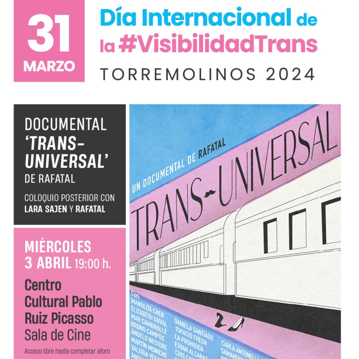 Torremolinos se suma a la celebración del Día Internacional de la Visibilidad Trans con la proyección del largometraje-documental ‘Transuniversal’ 