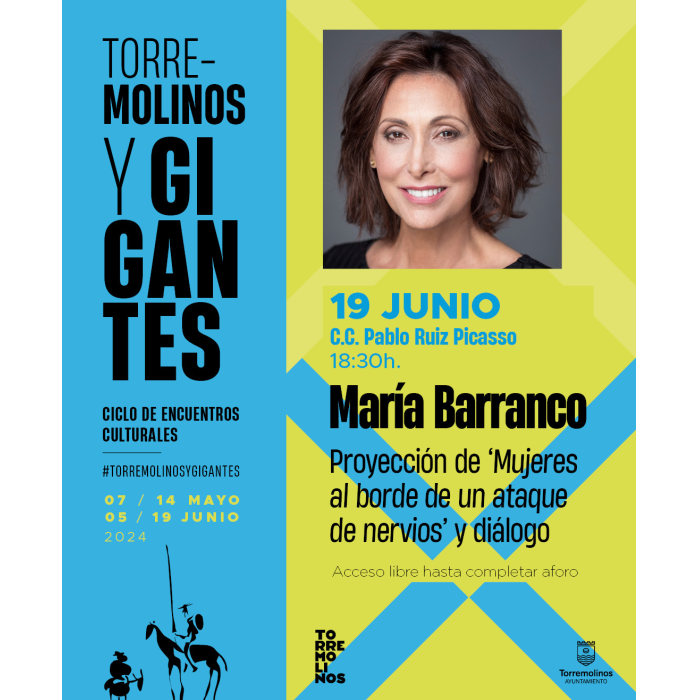 La actriz María Barranco ofrecerá una charla coloquio dentro del ciclo ‘Torremolinos y Gigantes’