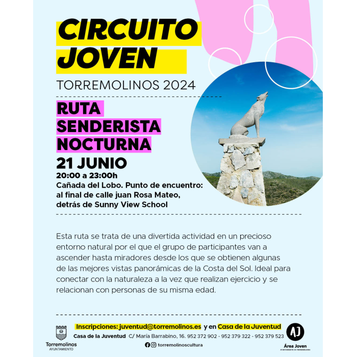 El ‘Circuito Joven’ ofrece en junio una ruta senderista nocturna a la Cañada del Lobo