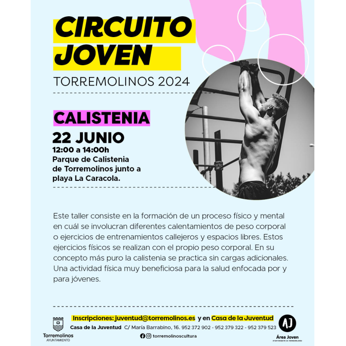 Los jóvenes podrán practicar calistenia dentro de las actividades del ‘Circuito Joven’