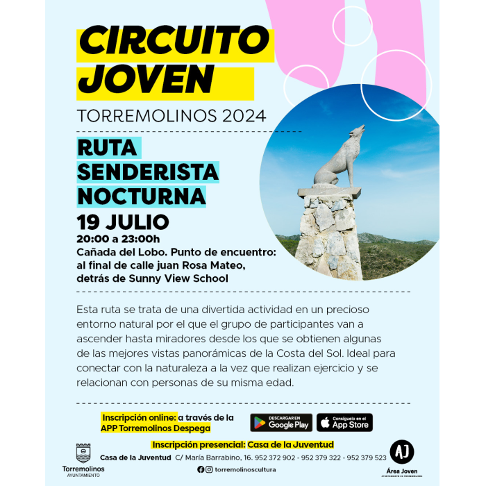 Torremolinos organiza una ruta senderista nocturna para jóvenes a la Cañada del Lobo