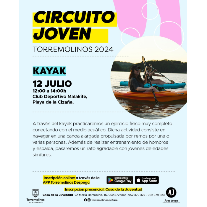 Los jóvenes del municipio podrán practicar Kayak gracias al ‘Circuito Joven’