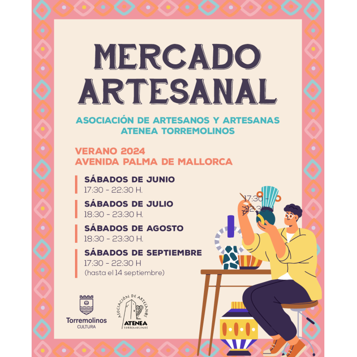 El Mercado de artesanas y artesanos se instalará todos los sábados de verano en el centro de Torremolinos