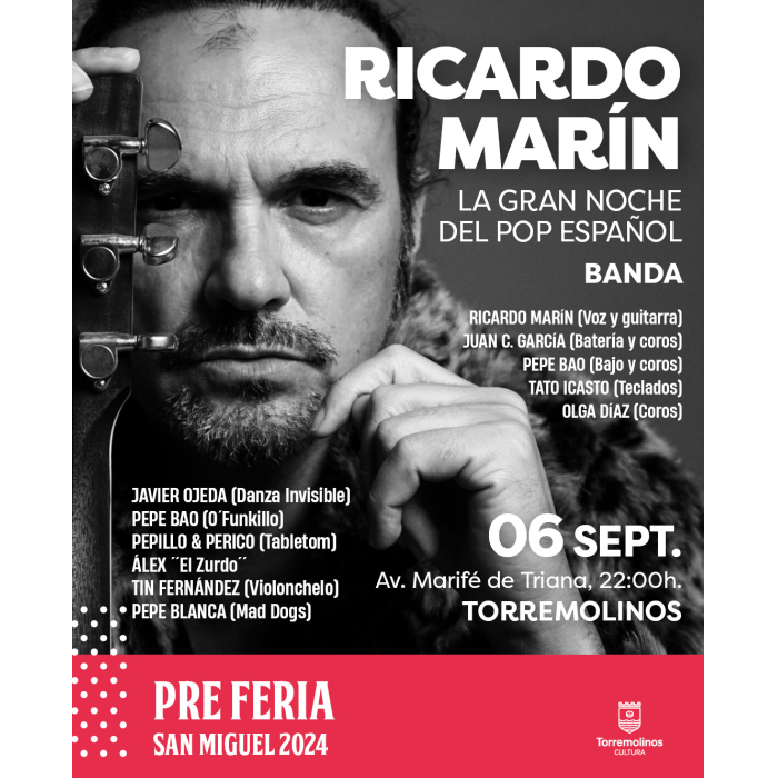 Ricardo Marín ofrecerá un concierto gratuito de pre-feria el próximo 6 de septiembre