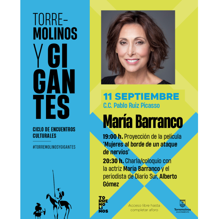 El ciclo ‘Torremolinos y Gigantes’ llega a su fin con la charla coloquio de la actriz María Barranco