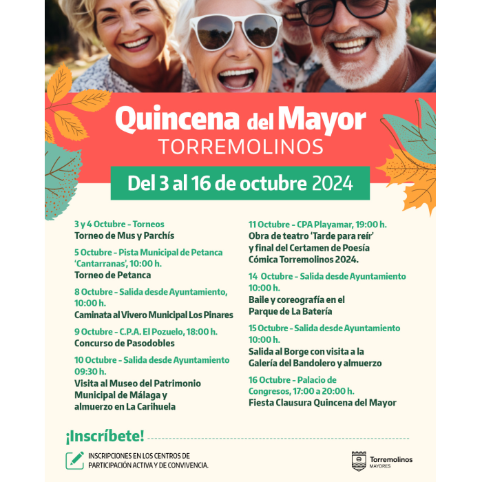 Los mayores disfrutarán de una decena de actividades deportivas, culturales y de ocio en la ‘Quincena del Mayor’