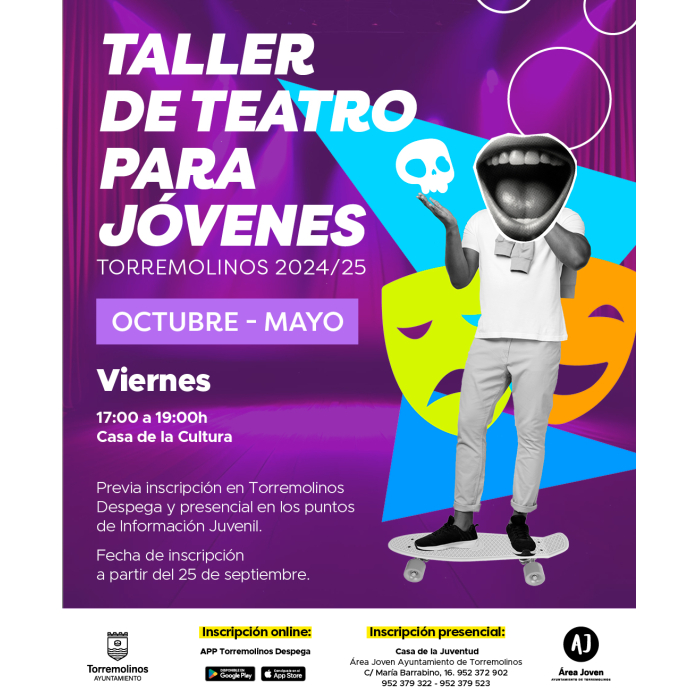 Jóvenes de 14 a 30 años podrán participar en un curso gratuito de teatro en Torremolinos