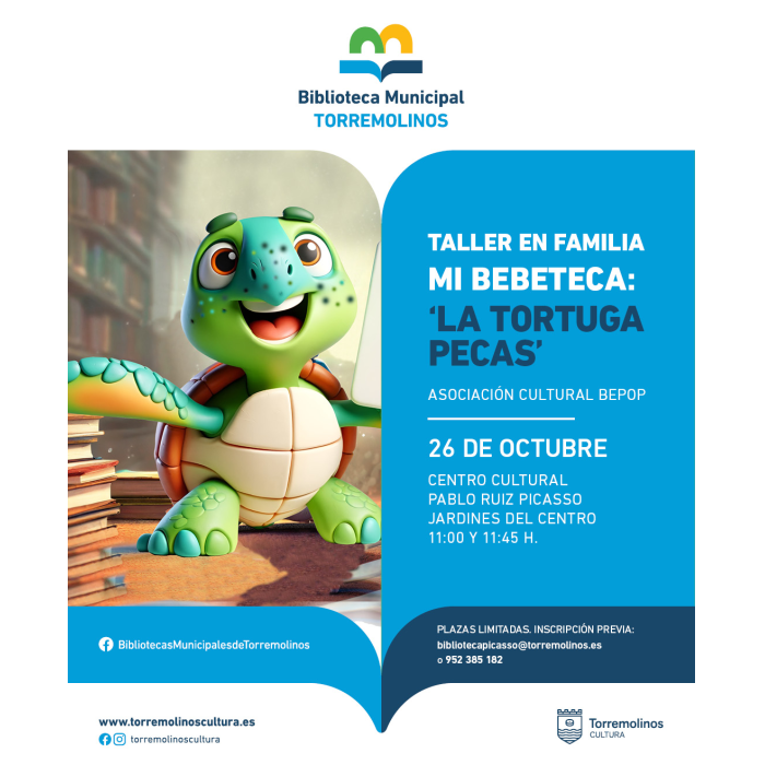 El Centro Cultural Pablo Ruiz Picasso acoge el taller ‘Mi bebeteca: la tortuga Pecas’