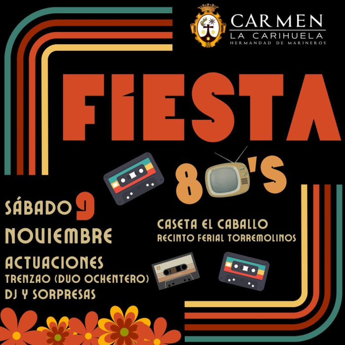 La Hermandad de Marineros organiza una ‘Fiesta Ochentera’ el próximo 9 de noviembre