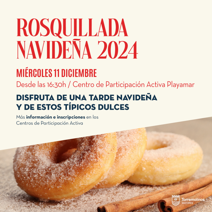 Los mayores disfrutarán de una ‘Jornada de rosquilladas’ en el centro de participación activa ‘Playamar’