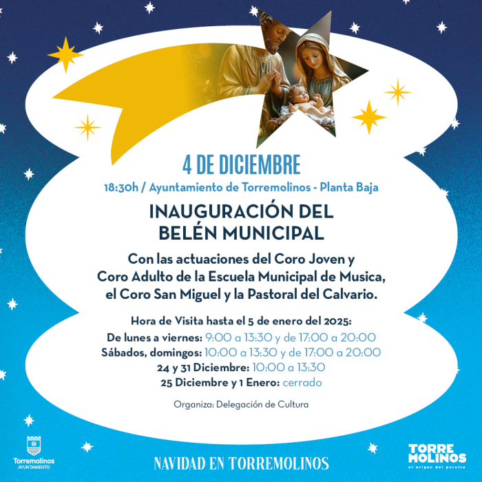 El Belén Municipal puede visitarse del 4 de diciembre al 5 de enero en la planta baja del Ayuntamiento