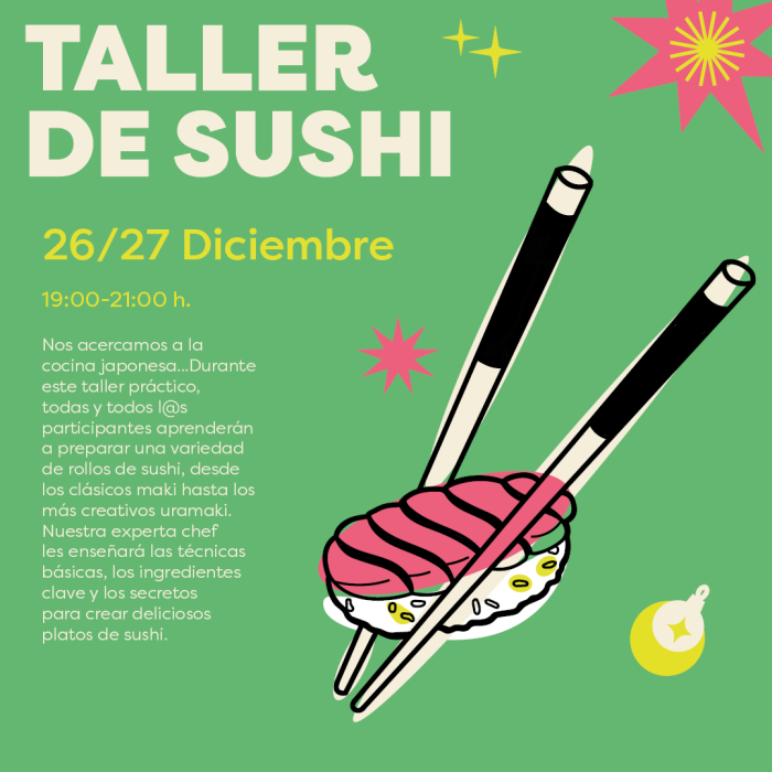 Los jóvenes de Torremolinos podrán participar en dos talleres de sushi