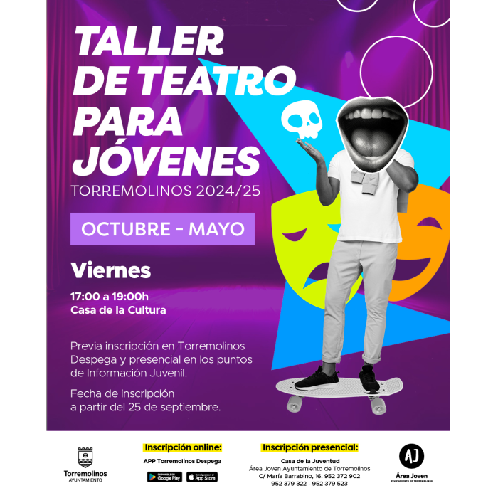 ‘Teatro para Jóvenes’ permite a torremolinenses de 14 a 30 años desarrollar sus habilidades interpretativas de forma gratuita