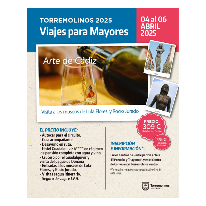 Torremolinos ofrece un viaje a Cádiz para los mayores del municipio 