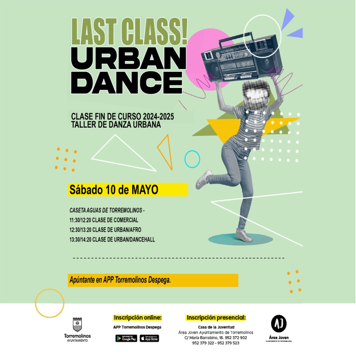 El Taller de Danza Urbana para Jóvenes finaliza con tres clases que permitirán aprender baile comercial, urban/afro y dancehall