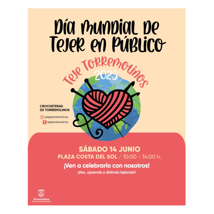 Torremolinos celebra el Día Mundial de Tejer en Publico el próximo 14 de junio