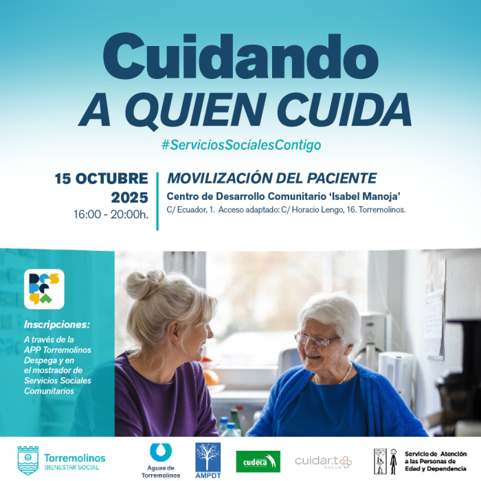 Cuidadores de personas dependientes podrán participar gratuitamente en el taller gratuito ‘Movilización del paciente’