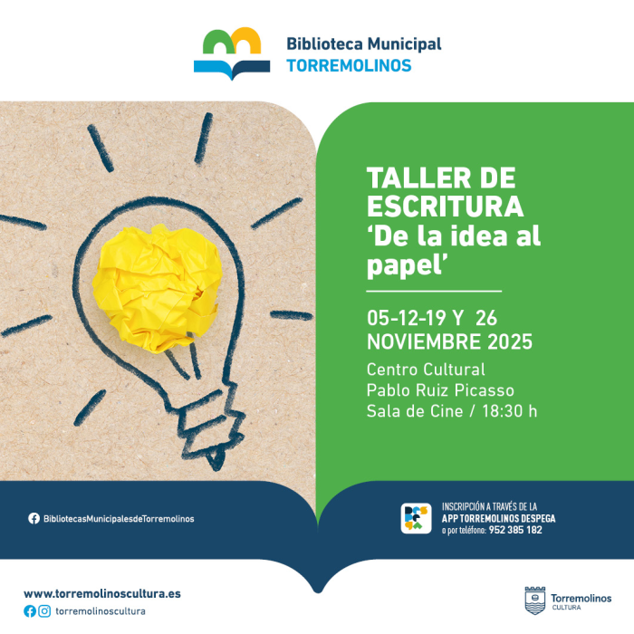 El taller de escritura ‘De la idea al papel’ tendrá nuevas sesiones en noviembre