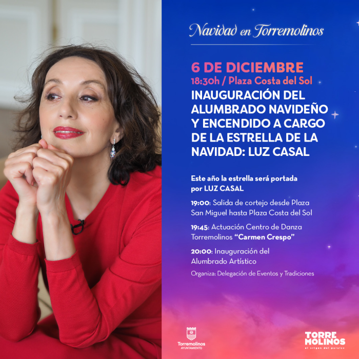 Luz Casal ilumina la Navidad en Torremolinos el próximo 6 de diciembre