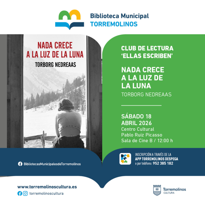 El club de lectura ‘Ellas Escriben’ debatirá sobre el libro ‘Nada crece a la luz de la luna’ el próximo 18 de abril