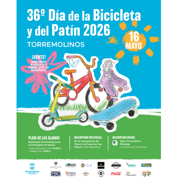 Torremolinos celebra el Día de la Bicicleta y del Patín el próximo 16 de mayo
