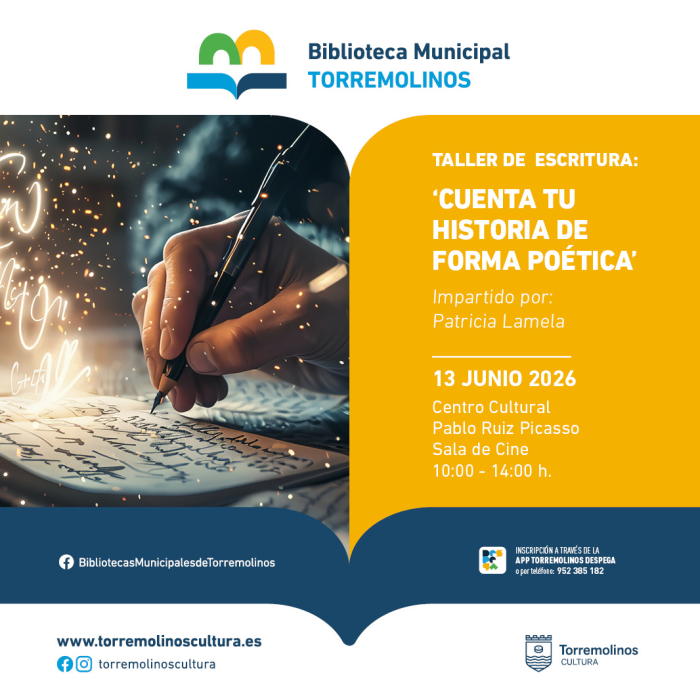 El Ayuntamiento ofrece un nuevo taller de escritura bajo el título ‘Cuenta tu historia de forma poética’