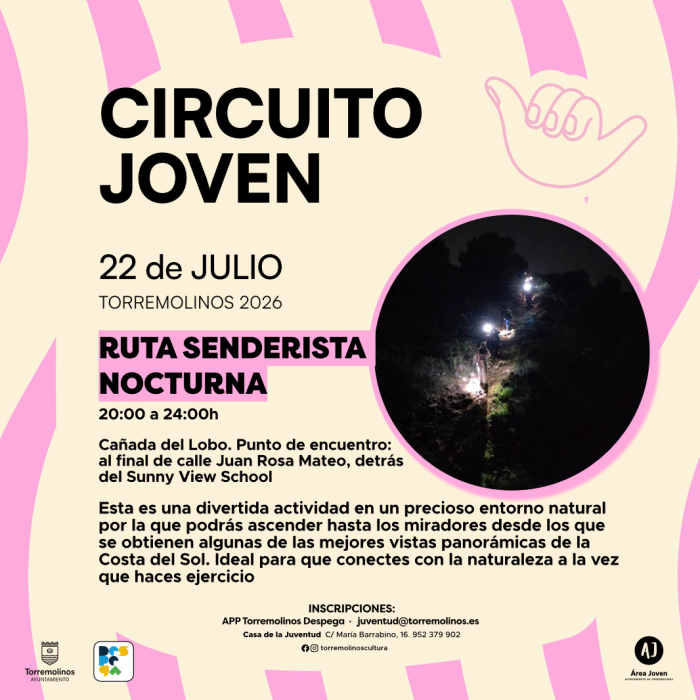 En julio tendrá lugar una ruta senderista nocturna dentro del Circuito Joven