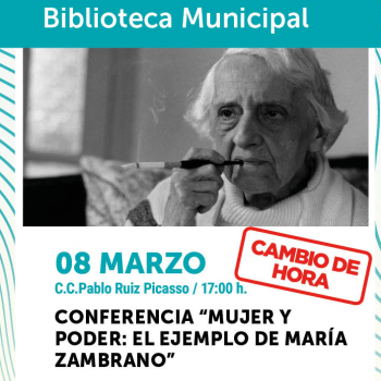 Torremolinos commemorates Women's Day with the conference ’Woman and power: the example of María Zambrano’